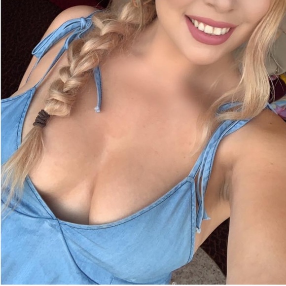 DO+BE- Tie Strap ruffle denim dress - Size M - Picture 6 of 6